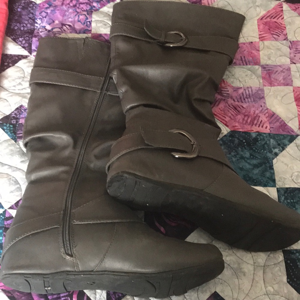 Wide calf knee high boots
